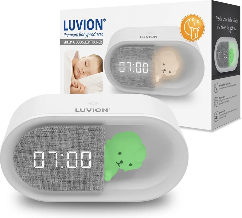 Sheep-a-boo Slaaptrainer - Slaaphulp voor kinderen vanaf de peuter leeftijd - Kinderwekker - Slaapwekker - Nachtlamp - Wekker Timer - Schaap von Luvion in Weiß – Produktfoto
