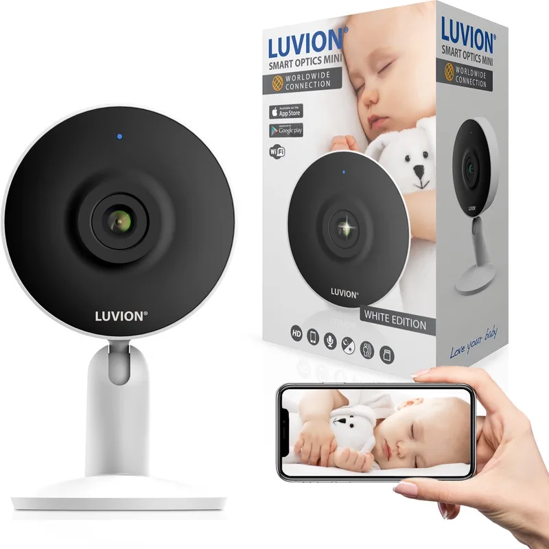 Smart Optics Mini HD Wifi Baby Camera - Smartbaby - White Edition - Babyfoon camera met app voor Smartphone en Tablet van Luvion in Wit (Mini) – productfoto