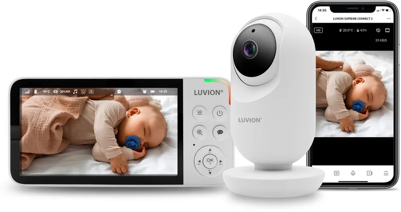 Supreme Connect 3 – Babyfoon met Camera en App – Met en Zonder Wifi – Premium Baby Monitor by Luvion in Wit – product photo