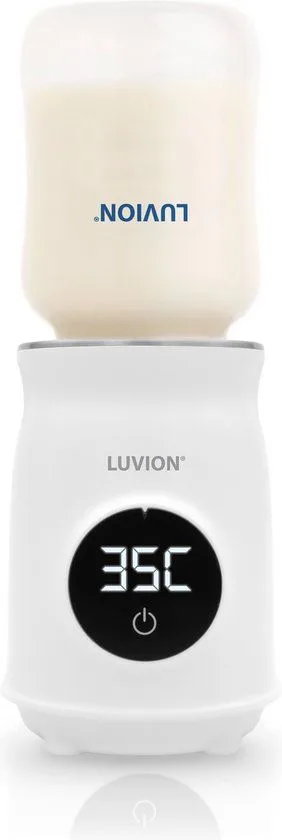Ultra Draagbare Flessenwarmer voor onderweg én thuis - Geschikt voor o.a. Dr. Brown, Philips Avent, Difrax, Medela, Alvar Baby, NUK, MAM, Hegen, Wetoo en huismerk Kruidvat en Etos babyflessen - Draadloos je baby fles verwarmen von Luvion in Weiß – Produktfoto 3 von 4
