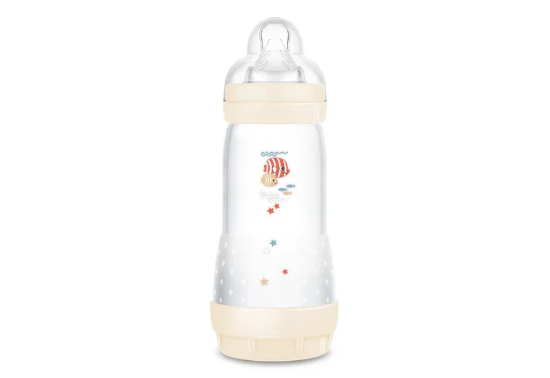 Babyflasche Easy Start Baby Weithalsflasche mit SkinSoft Trinksauger van MAM in Beige – productfoto