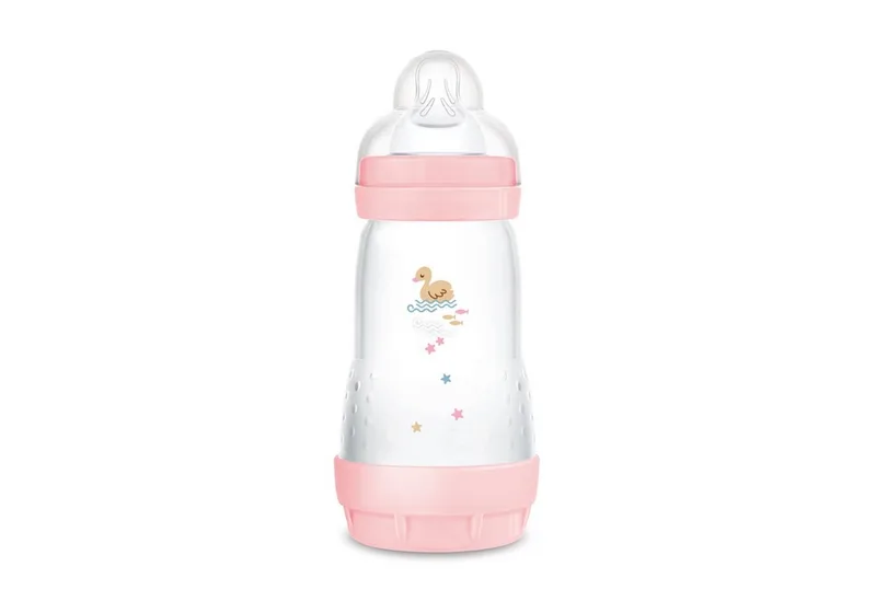 Babyflasche Easy Start Baby Weithalsflasche mit SkinSoft Trinksauger von MAM in Rosa – Produktfoto