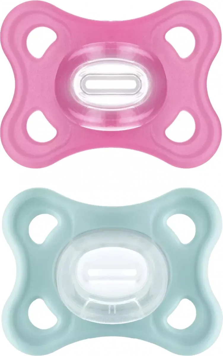 Comfort 2 Silicone Fopspenen 2-6 Maanden (Kleur : Roze en Beige) van MAM in Blauw – productfoto