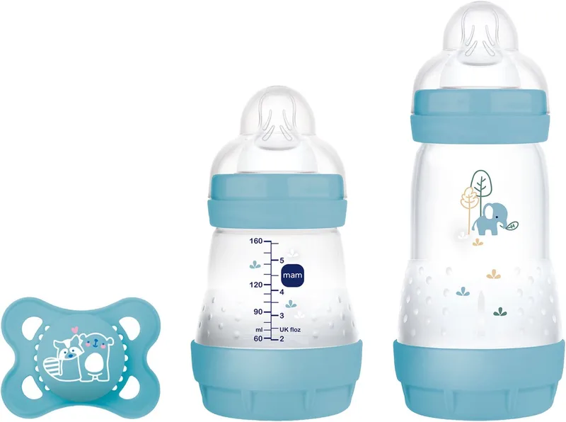 Easy Start Babyfles Starterset S - Anti-Koliek - BPA-Vrij - 0+ Maanden de MAM en Blauw – photo produit