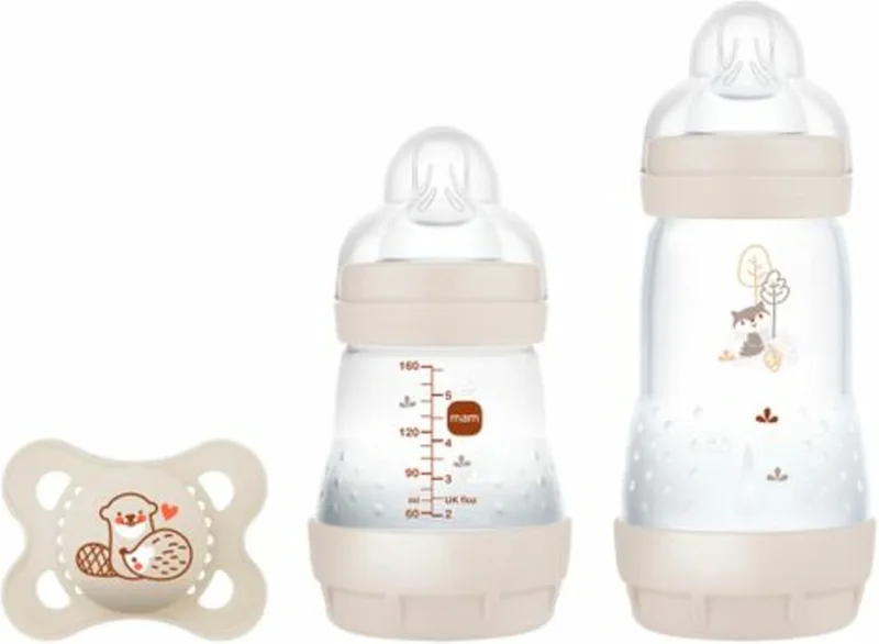 Easy Start Babyfles Starterset S - Anti-Koliek - BPA-Vrij - 0+ Maanden - Uni de MAM en Beige – photo produit