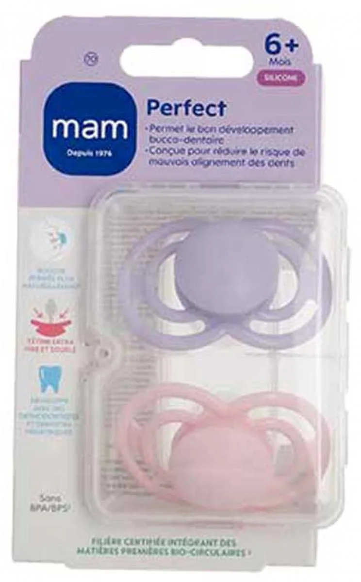 MAM 2 Perfect Tendance Fopspenen 6 Maanden en Ouder (Kleur : Paars en by MAM in Pink – product photo