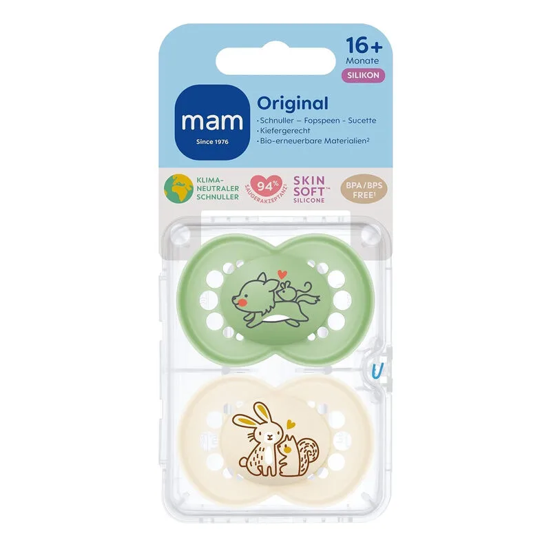 Original Schnuller Silikon matt, 16+ Monate, 2 Stück by MAM – product photo