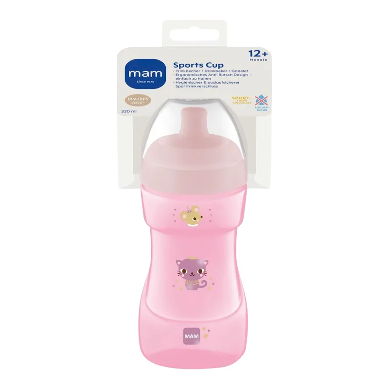 Trinkflasche Sports Cup, 330ml, ab 12M de MAM en Rose, 8,5 × 9,5 × 25 mm – photo produit