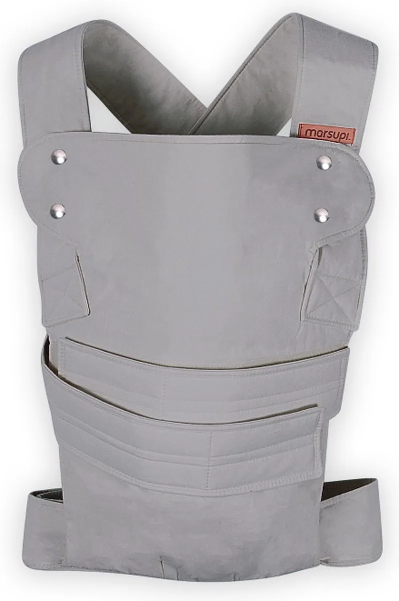 Breeze Grijs - maat S/M - taille 65-100 cm - draagzak baby van Marsupi in Breeze grey – productfoto