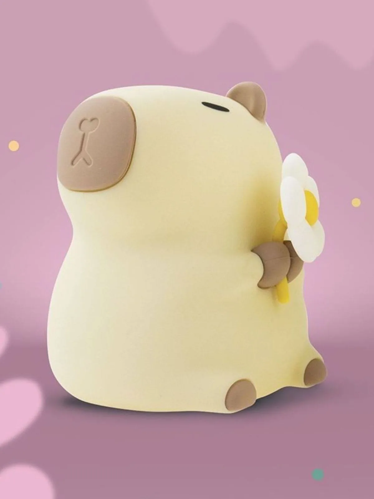 Oplaadbaar nachtlampje Capybara bloemist beige van Mary's – productfoto