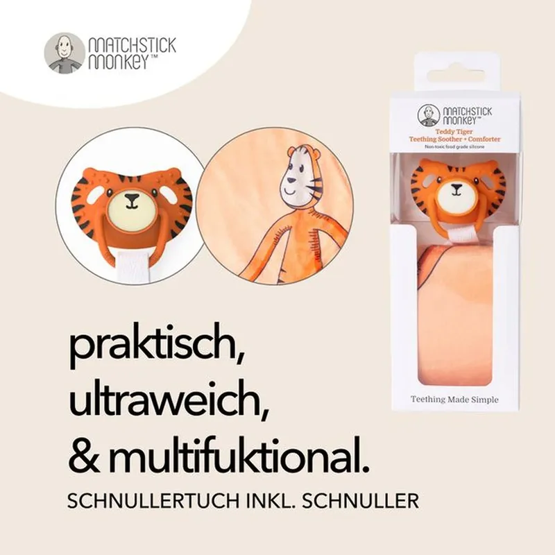 Set Schnuller und Schmusetuch van Matchstick Monkey in 19,5 × 7,1 × 5 mm – productfoto 1 van 3