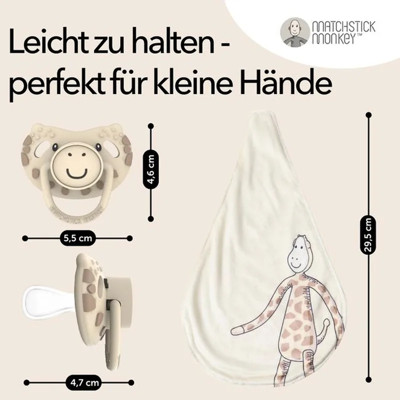 Set Schnuller und Schmusetuch van Matchstick Monkey in 19,5 × 7,1 × 5 mm – productfoto 2 van 3