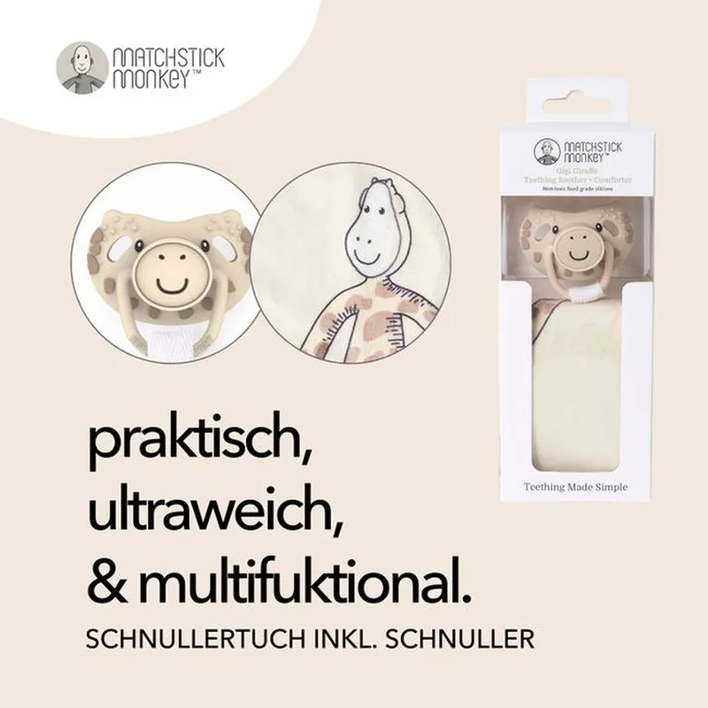 Set Schnuller und Schmusetuch van Matchstick Monkey in 19,5 × 7,1 × 5 mm – productfoto 1 van 3