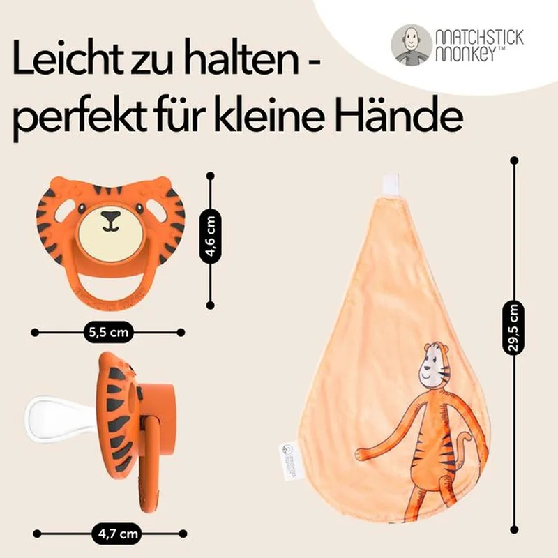 Set Schnuller und Schmusetuch van Matchstick Monkey in 19,5 × 7,1 × 5 mm – productfoto 2 van 3