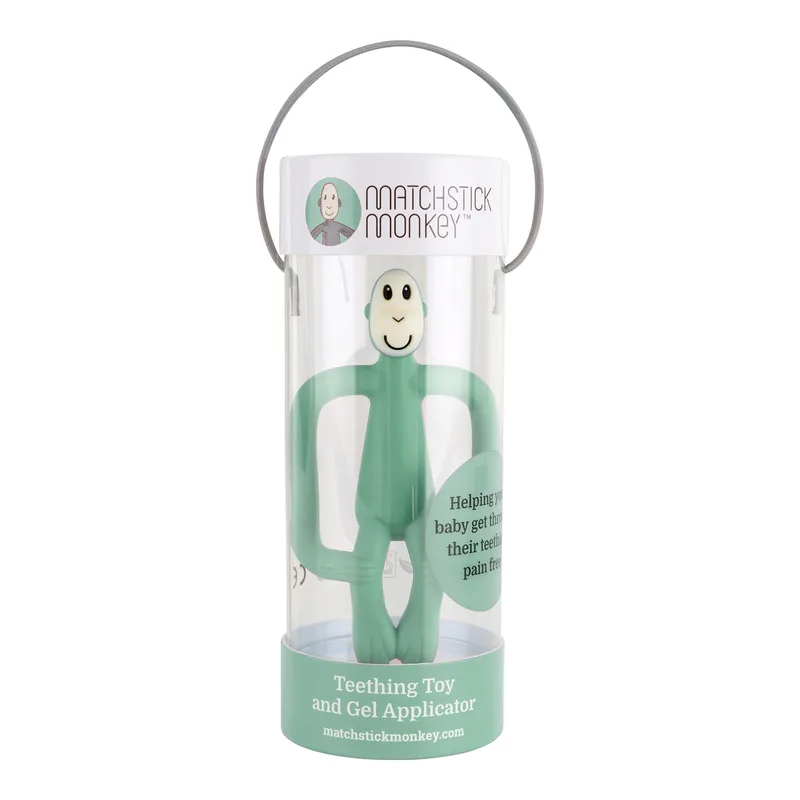 Bijtring Monkey van Matchstick Monkey in Groen, 5 × 7,5 × 10,5 mm – productfoto 2 van 3