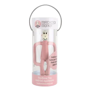 Zahnungshilfe Monkey van Matchstick Monkey in Roze, 5 × 7,5 × 10,5 mm – productfoto 2 van 3