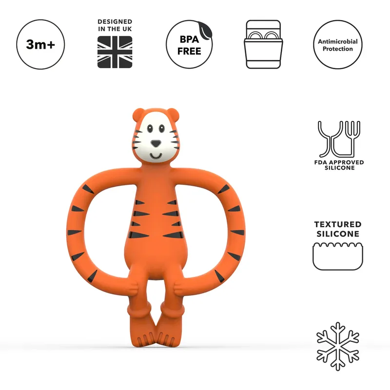 Zahnungshilfe från Matchstick Monkey i Orange, 11 × 8 × 3 mm – produktbild 1 av 3