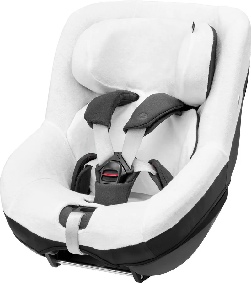 Organic-zomerhoes voor autostoeltje Pearl 360/Pro en Mica 360/Pro/Eco i-Size, Organisch katoen, ademend en vochtabsorberend materiaal, Machinewasbaar, Milieuvriendelijk van Maxi-Cosi in Natural White – productfoto