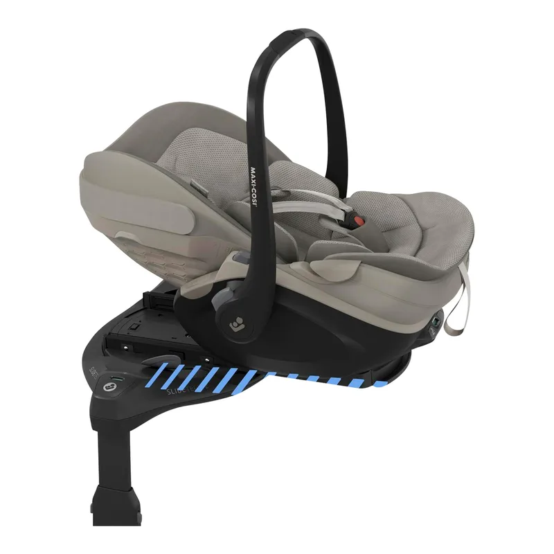 Premium Babyschale Pebble Slide Pro inkl. Isofix-Basis Familyfix Slide Pro fra Maxi-Cosi i Grå, 58 × 34 × 58 mm – produktbillede