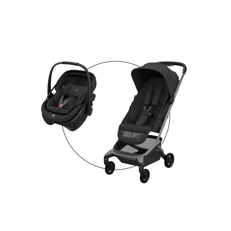 Premium Buggy Fame Cabin inkl. Babyschale Coral Slide Pro de Maxi-Cosi en Noir, 84 × 44,5 × 105 mm – photo produit