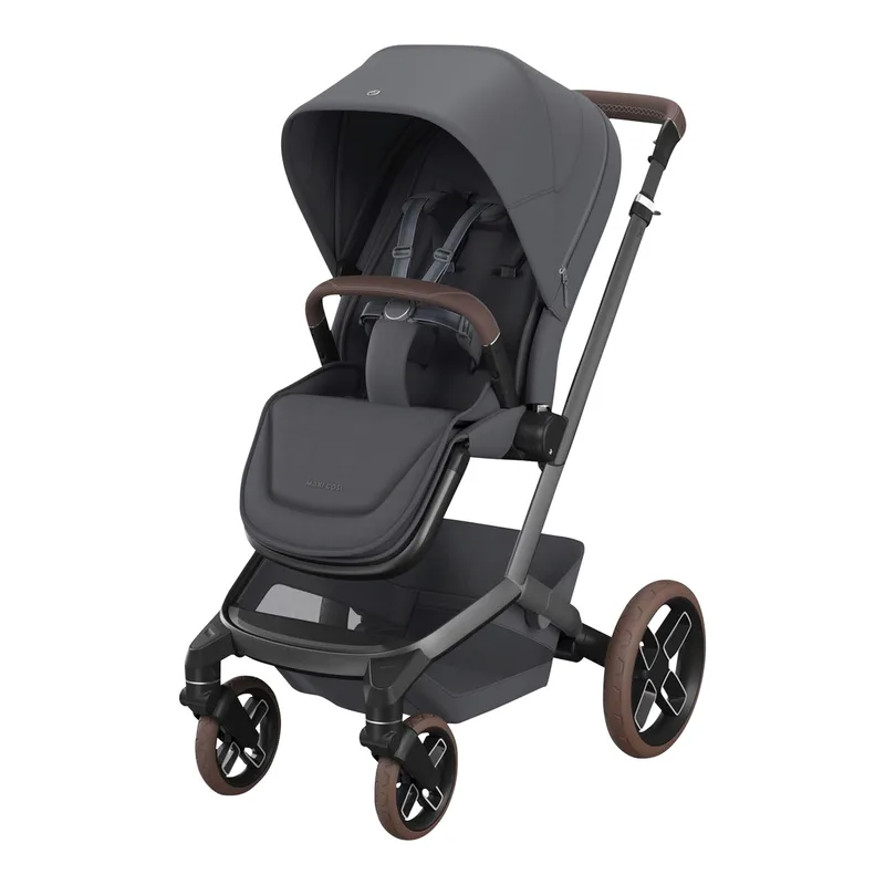 Premium Kombikinderwagen Fame Travel-Set ink. Babyschale Pebble Slide Pro und Isofix-Basis Familyfix Slide Pro van Maxi-Cosi in Grijs, 95,5 × 61,5 × 110 mm – productfoto