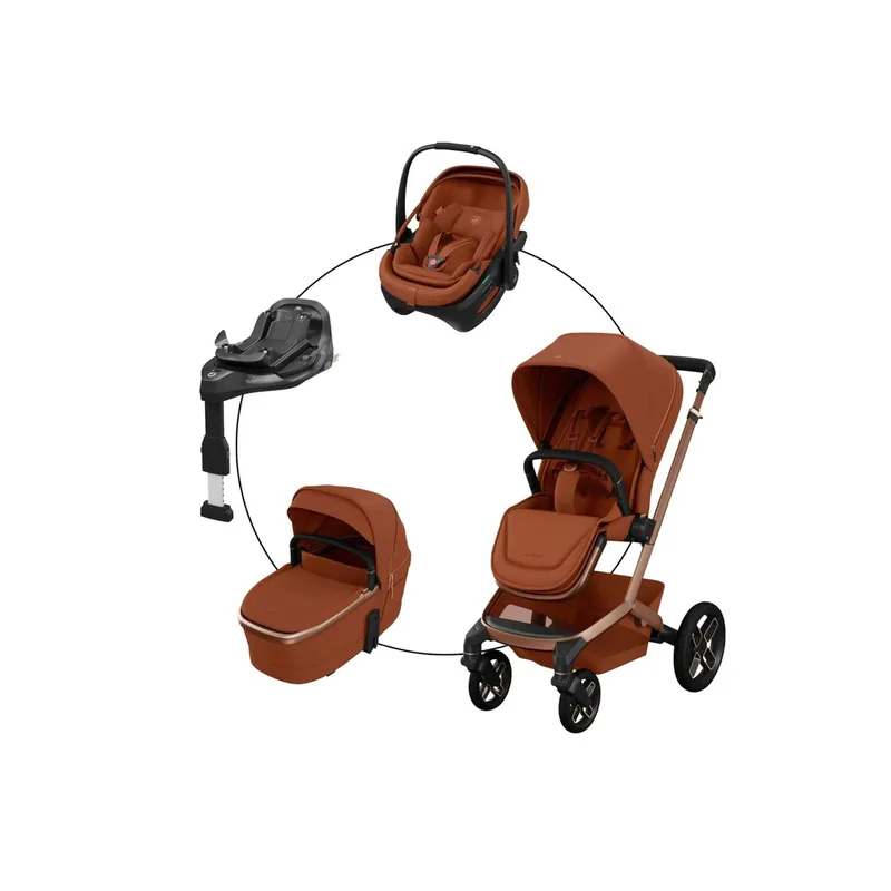 Premium Kombikinderwagen Fame Travel-Set inkl. Babyschale Coral Slide Pro und Isofix-Basis Familiyfix Slide Pro by Maxi-Cosi – product photo