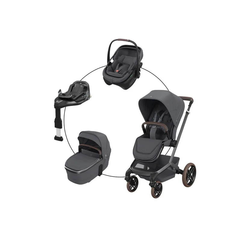 Premium Kombikinderwagen Fame Travel-Set inkl. Babyschale Coral Slide Pro und Isofix-Basis Familiyfix Slide Pro by Maxi-Cosi – product photo