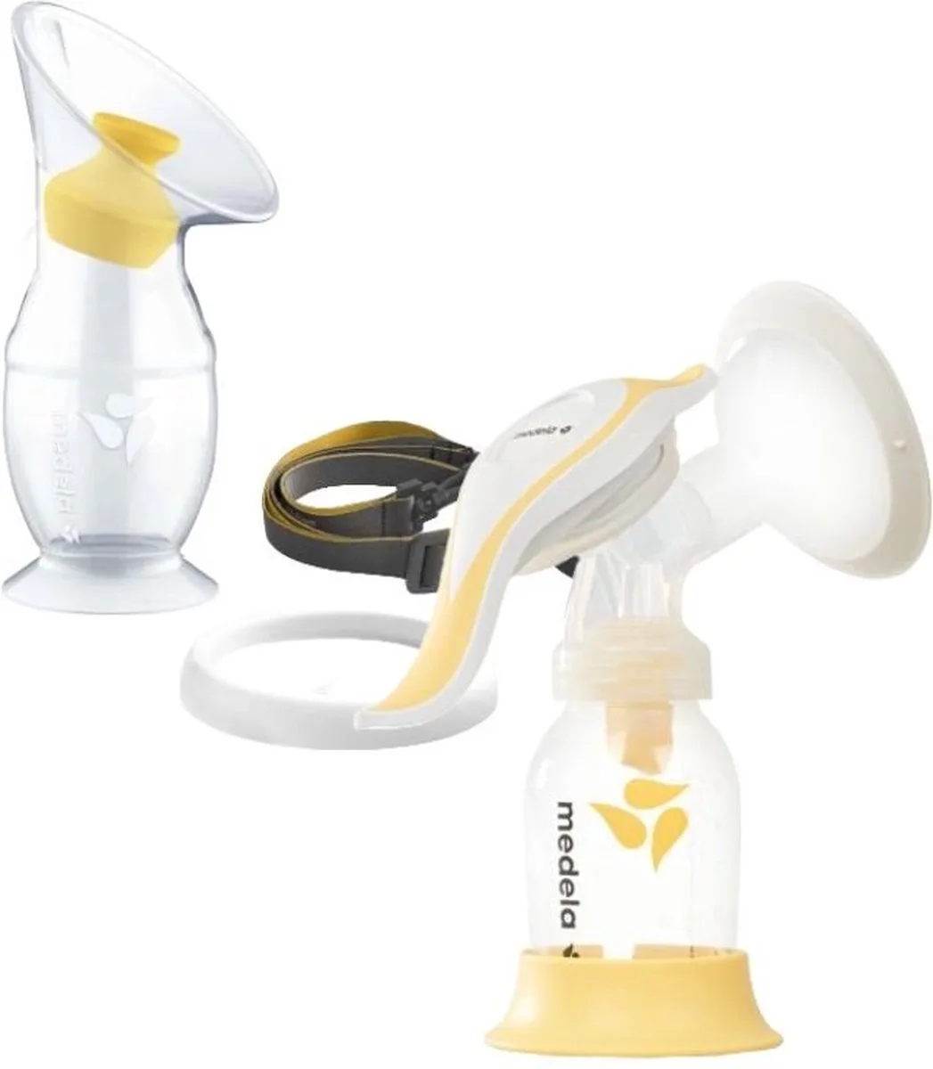 Borstkolf Bundel – Harmony Handkolf & Siliconen Moedermelkcollector – Inclusief 24 mm Flex Borstschild – BPA-vrij van Medela in Transparant – productfoto