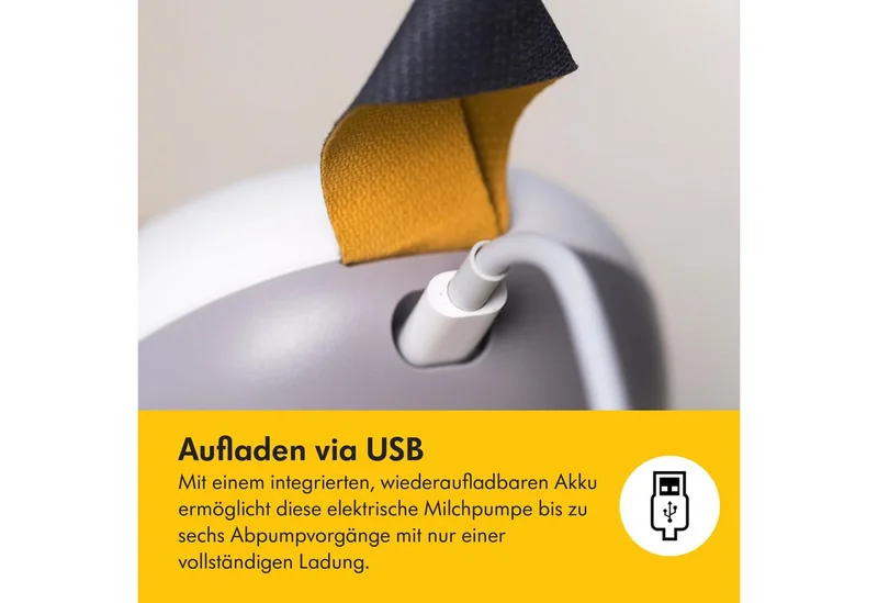 Elektrische Milchpumpe SOLO für einseitiges Abpumpen, PersonalFit Flex™ Brusthaube und integriertem Akku by Medela in Yellow, White – product photo 4 of 5