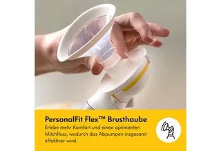 Elektrische Milchpumpe SOLO für einseitiges Abpumpen, PersonalFit Flex™ Brusthaube und integriertem Akku by Medela in Yellow, White – product photo 5 of 5