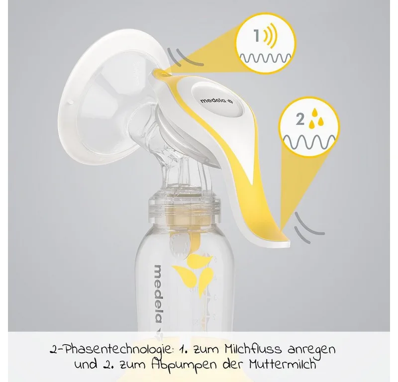 Handmilchpumpe Harmony Flex, 2-tlg., 1x Handmilchpumpe, mit 150 ml Flasche - für zuhause und unterwegs von Medela in Weiß – Produktfoto 2 von 5