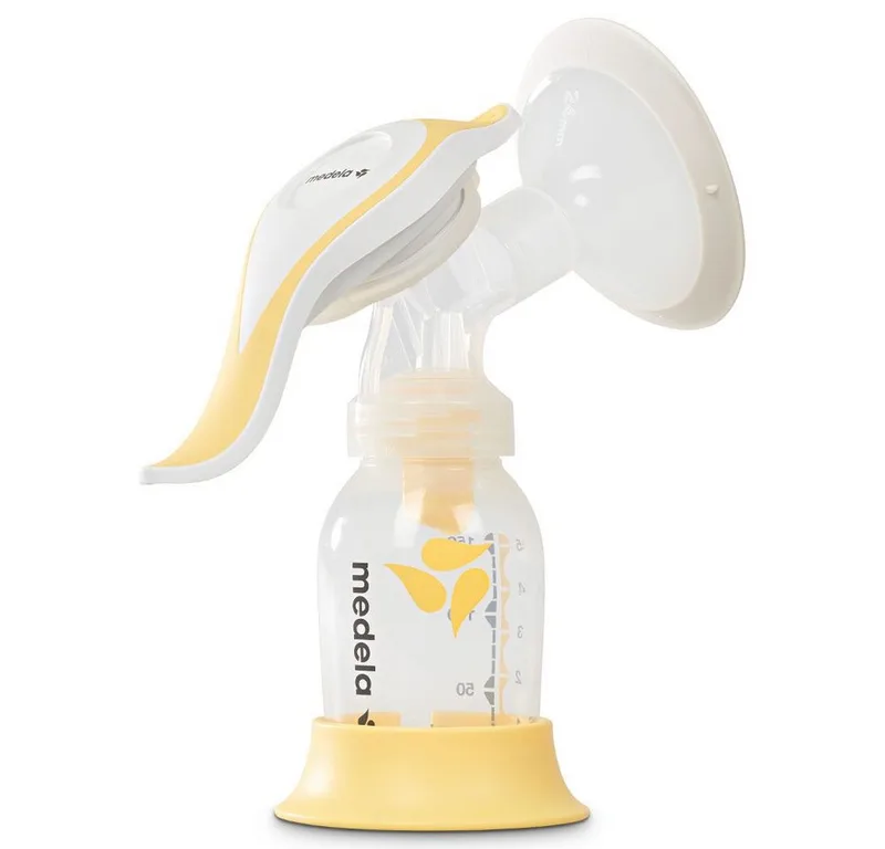 Handmilchpumpe Harmony Flex, 2-tlg., 1x Handmilchpumpe, mit 150 ml Flasche - für zuhause und unterwegs från Medela i Weiß – produktbild