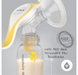 Handmilchpumpe Harmony Flex, 2-tlg., 1x Handmilchpumpe, mit 150 ml Flasche - für zuhause und unterwegs von Medela in Weiß – Produktfoto 3 von 5