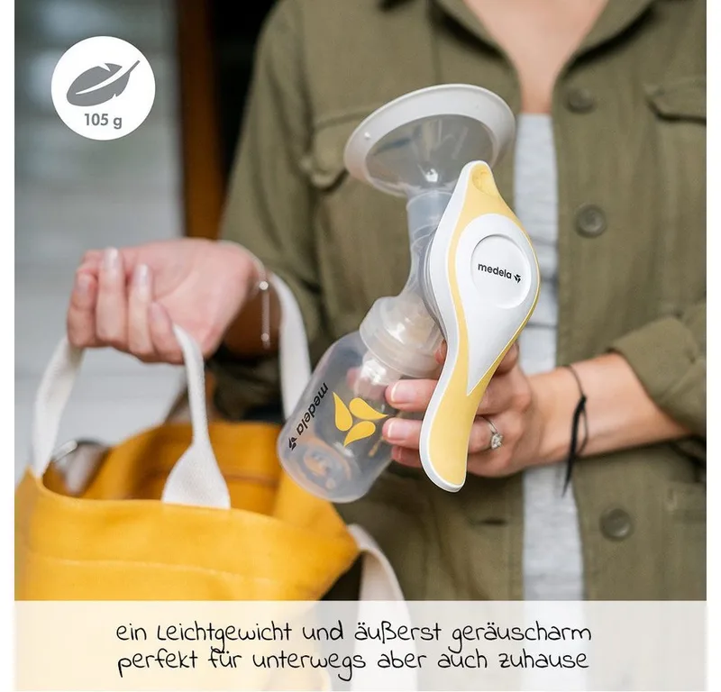 Handmilchpumpe Harmony Flex, 2-tlg., 1x Handmilchpumpe, mit 150 ml Flasche - für zuhause und unterwegs von Medela in Weiß – Produktfoto 4 von 5