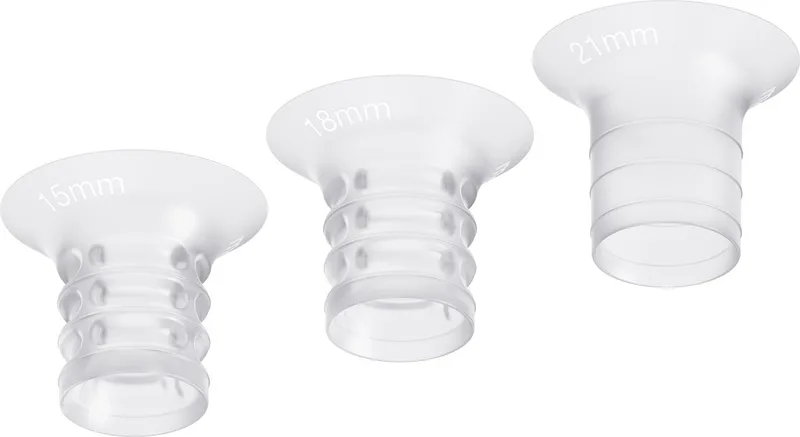 Inserts voor Borstkolf – 6 stuks in 3 maten (15, 18 & 21 mm) de Medela en Transparent, geel – photo produit