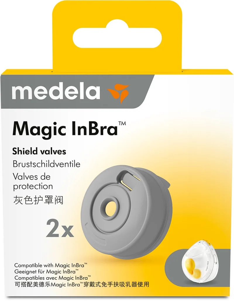 Magic InBra™ – Grijze afschermkleppen voor borstkolf – 2 stuks - Reserveonderdelen by Medela in Grijs – product photo