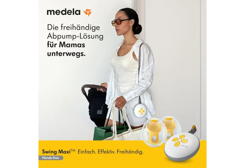 Milchpumpe Swing Maxi Hands-free von Medela in Gelb, Transparent, Weiß, 22,6 × 23,7 × 23,7 mm – Produktfoto 2 von 5