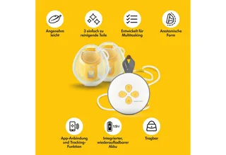Milchpumpe Swing Maxi Hands-free von Medela in Gelb, Transparent, Weiß, 22,6 × 23,7 × 23,7 mm – Produktfoto 3 von 5