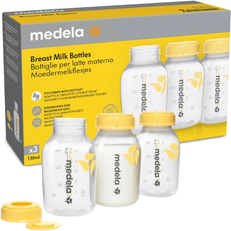 Serie - Babyfles - 150ml - 3 stuks - Veilige Bewaring de Medela en Kleuren – photo produit