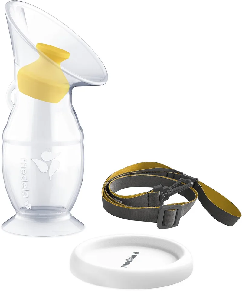 Siliconen Moedermelkcollector – voor Borstvoeding – Siliconen Borstkolf – 100 ml de Medela en Transparant/Wit – photo produit