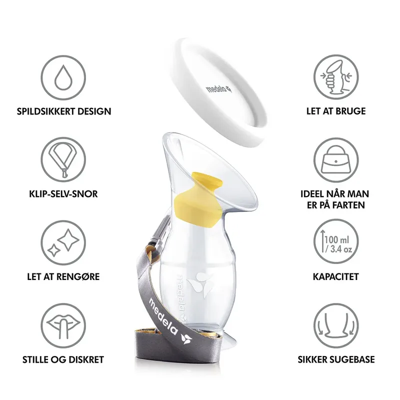 Siliconen Moedermelkcollector – voor Borstvoeding – Siliconen Borstkolf – 100 ml by Medela in Transparent, White – product photo 2 of 5