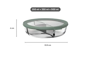 Aufbewahrungsbox Mepal Cirqula 250+250+500 ml Glas Bento Schüssel - Nordic sage by Mepal – product photo 3 of 5
