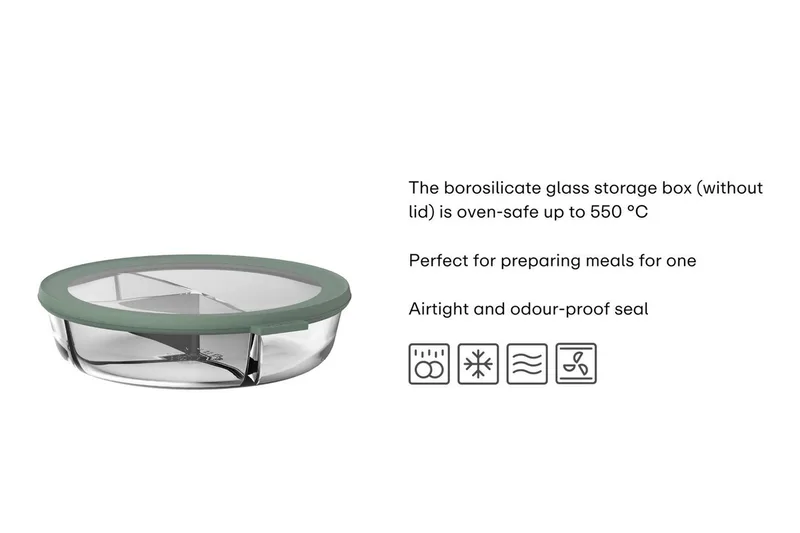 Aufbewahrungsbox Mepal Cirqula 250+250+500 ml Glas Bento Schüssel - Nordic sage by Mepal – product photo 2 of 5