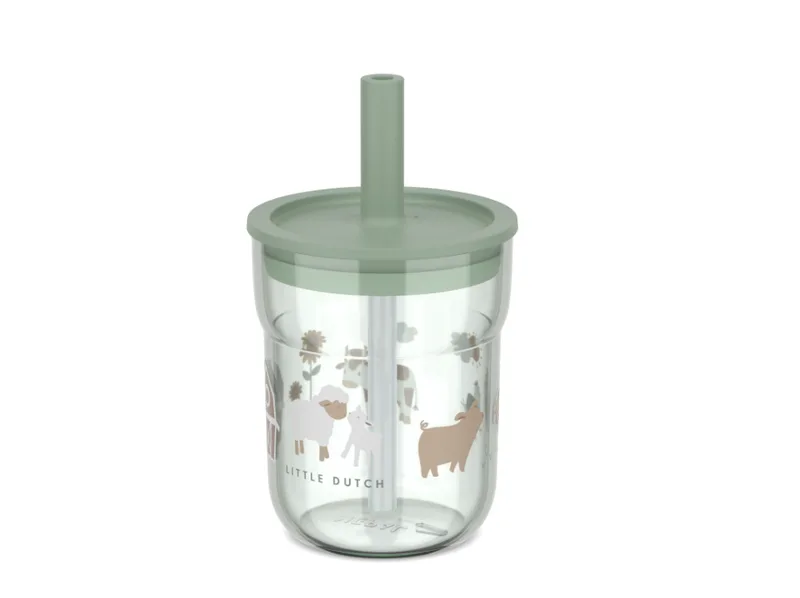 Beker Mepal x Little Dutch Met Rietje 250ml Mio Little Farm van Mepal – productfoto