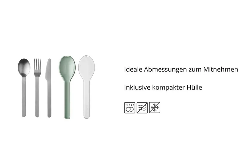 Besteck-Set Mepal Ellipse 3 pcs Besteck 3-teiliges Set van Mepal in Nordic blue – productfoto 2 van 5