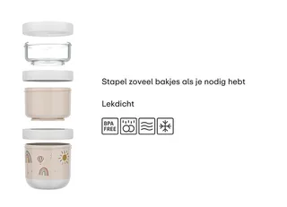 Kinderbesteck Mepal Mio 550 ml Snackbox stapelbar 3-teilig von Mepal in Fairy Garden – Produktfoto 3 von 3