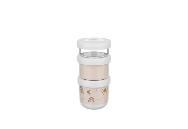 Kinderbesteck Mepal Mio 550 ml Snackbox stapelbar 3-teilig - Sunshine & Rainbow van Mepal in Sunshine & Rainbow – productfoto