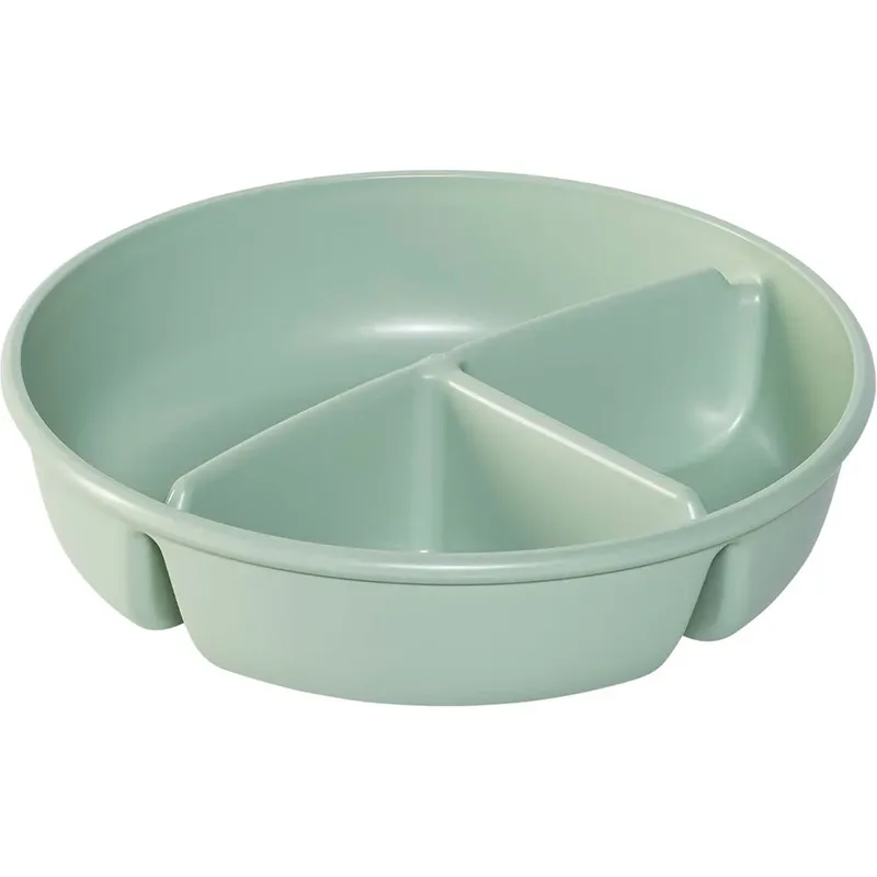 Lunchbox Bento-Schüssel rund Cirqula mit 3 Fächern für Meal-Prep, Polypropylen (PP), Thermoplastische Elastomere (TPE), Frischhaltedose luftdicht, Mahlzeiten getrennt aufbewahren van Mepal in Groen – productfoto 2 van 4