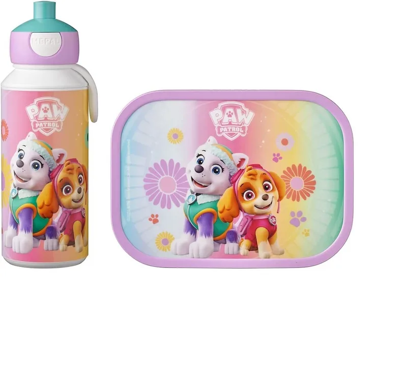 Lunchbox Campus Pausenset, Paw Patrol Girls, perfekt für Schule & Freizeit, Acrylnitril-Butadien-Styrol (ABS), praktische Trinkflasche & Brotdose mit Bento-Einsatz spülmaschinenfest von Mepal in Weiß – Produktfoto
