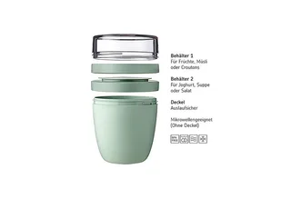 Lunchbox Lunchpot Ellipse Mixed, Nordic Sage + Vivid Lilac, 500 + 200 ml, Polypropylen (PP), PCTG, To go Becher, geeignet für Tiefkühler, Mikrowelle und Spülmaschine de Mepal en Vert, Violet – photo produit 2 sur 5